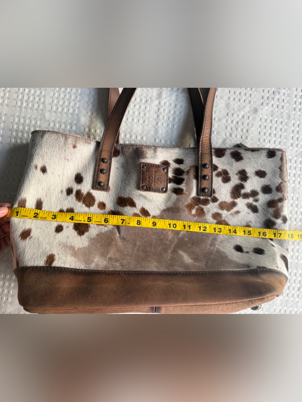 STS Ranchwear Women's Cow Leather and Hair Tote Bag Classic Cowhide Tote - Picture 14 of 16